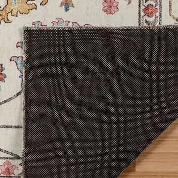 Gertmenian Indoor Boho Area Rug - 8x10 Large, Non Slip, Super Strong, Ideal for High Traffic Areas in Bedroom, Living Room, Kitchen - Cullen, Cream/Multi, 28548