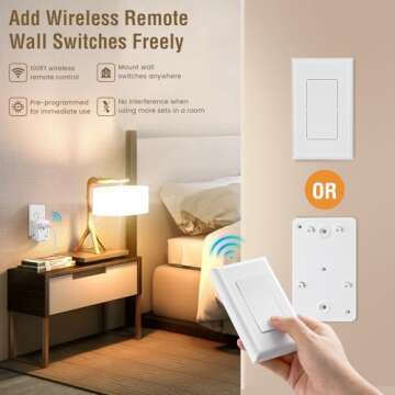 SURAIELEC Wireless Remote Switch Outlet Set - Control Lights Anywhere