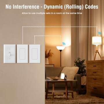 SURAIELEC Wireless Wall Switch Remote - No Wiring Needed