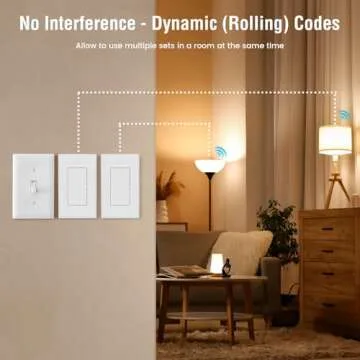 SURAIELEC Wireless Wall Switch Remote - No Wiring Needed