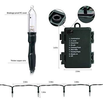 LOENDE 18ft LED Battery Operated Christmas Lights