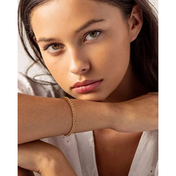 Gold Plated Cuff Bangle Bracelet for Women - POTESSA