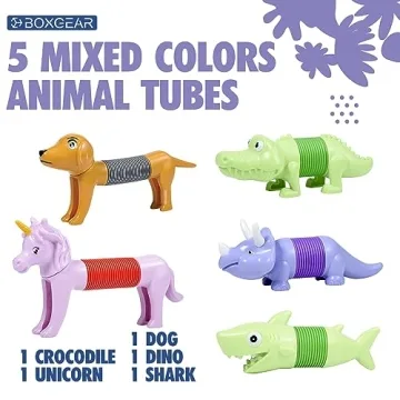 Boxgear 5-Pack Fun Pop Tubes for Sensory Enrichment