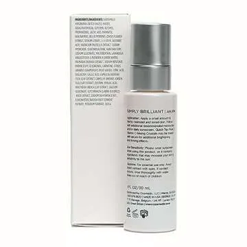 COSMEDIX Simply Brilliant 24/7 Brightening Serum, Brightens the Look of Skin & Helps Prevent Discoloration, Gently Exfoliates Dead Skin, L-Lactic Acid & Antioxidants, Cruelty & Gluten Free