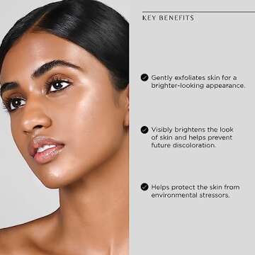 COSMEDIX Simply Brilliant 24/7 Brightening Serum, Brightens the Look of Skin & Helps Prevent Discoloration, Gently Exfoliates Dead Skin, L-Lactic Acid & Antioxidants, Cruelty & Gluten Free