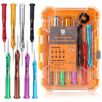 MulWark 8pc Mini Screwdriver Set - Magnetic Torx Screwdrivers Repair Kit for Electronics, Jewelry, E...