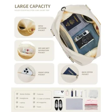 FIGESTIN Duffle Bag - Chic Travel Tote for Women