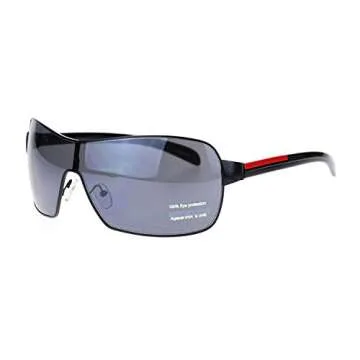 All Black Italian Designer Sport Sunglasses for Men