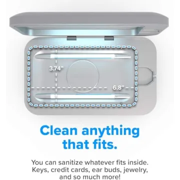 PhoneSoap Wireless UV Phone Sanitizer & Universal Phone Charger Box with Qi Charging | Patented & Clinically Proven 360-Degree UV-C Light Sanitizer | Disinfects and Charges All Phones (Gunmetal Grey)