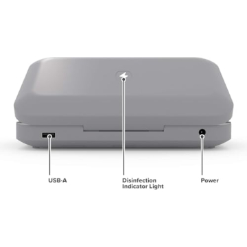PhoneSoap Wireless UV Phone Sanitizer & Universal Phone Charger Box with Qi Charging | Patented & Clinically Proven 360-Degree UV-C Light Sanitizer | Disinfects and Charges All Phones (Gunmetal Grey)