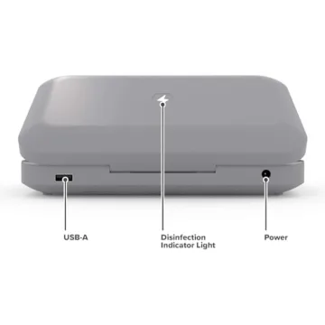 PhoneSoap Wireless UV Phone Sanitizer & Universal Phone Charger Box with Qi Charging | Patented & Clinically Proven 360-Degree UV-C Light Sanitizer | Disinfects and Charges All Phones (Gunmetal Grey)