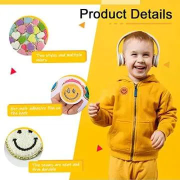 PLANTURECO Colorful Heart Patches - 14 Pack DIY Decoration