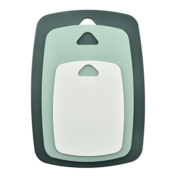 BALMYSPACE Kitchen Plastic Cutting Board Set of 3, Professional Multi Color Chopping Boards Sets,Dis...