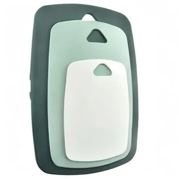 BALMYSPACE Kitchen Plastic Cutting Board Set of 3, Professional Multi Color Chopping Boards Sets,Dishwasher Safe Cutting Boards for Fruit Meat Kitchen, Green