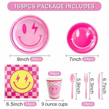 PumQuu Preppy Birthday Decorations Set for 24 Guests