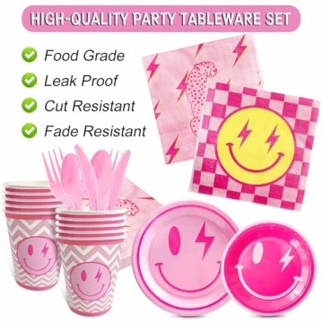 PumQuu Preppy Birthday Decorations Set for 24 Guests