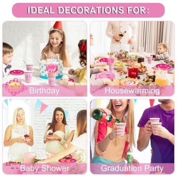 PumQuu Preppy Birthday Decorations Set for 24 Guests