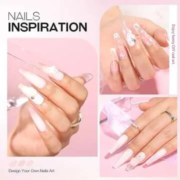 Morovan Poly Gel Nail Colors Kit: 4 Colors Clear Pink Poly Nail Gel with Slip Solution Extension Builder Gel for Nails Poly Gel Set Manicure DIY Design Nail Art Home Salon Beauty Gift for Women