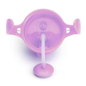 Munchkin Any Angle Sippy Cup for Toddlers, Weighted Straw Trainer Cup with Click Lock Lid, 7 Ounce, 2 Pack, Pink/Purple