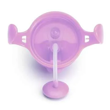 Munchkin Any Angle Sippy Cup for Toddlers, Weighted Straw Trainer Cup with Click Lock Lid, 7 Ounce, 2 Pack, Pink/Purple