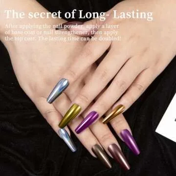 MAYCHAO Chrome Nail Powder 6Pcs Classic Mirror Effect Metallic Dust Holographic Glitter Glazed Manicure Decoration Reflective Pigment for DIY Gel Polish Nail Art, Resin Craft, Gifts