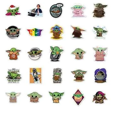 ZAYALI Baby Yoda Stickers - 50 Fun Decals for Fans