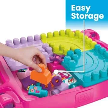 MEGA BLOKS Toddler Blocks Toy Set with Storage, Pink