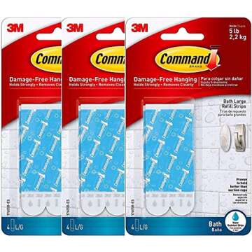 Command Plastic Large Water-Resistant Refill Strips - 12 Strip