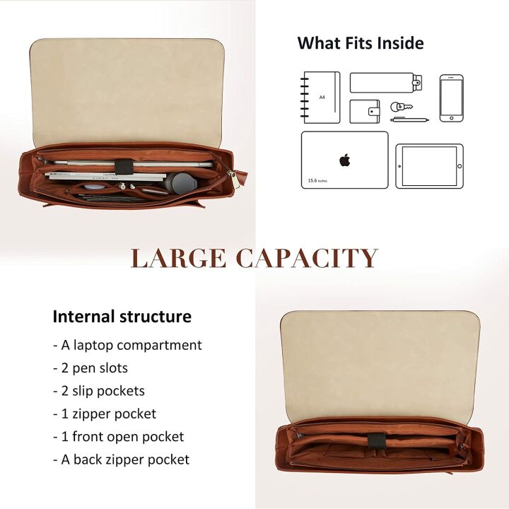 ECOSUSI Laptop Bag for Women - 15.6" Briefcase & Tote