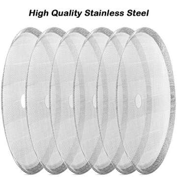 ACKLLR 6 Pack French Press Replacement Filter Screen,Reusable Stainless Steel Mesh Filters for Universal 1000 ml / 34 oz / 8 cup French Press Coffee Makers