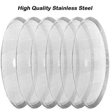 ACKLLR 6 Pack French Press Replacement Filter Screen,Reusable Stainless Steel Mesh Filters for Universal 1000 ml / 34 oz / 8 cup French Press Coffee Makers