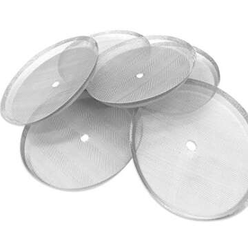 ACKLLR 6 Pack French Press Replacement Filter Screen,Reusable Stainless Steel Mesh Filters for Universal 1000 ml / 34 oz / 8 cup French Press Coffee Makers