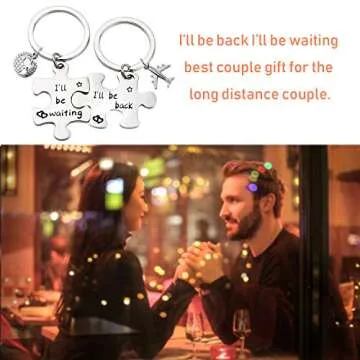 Lywjyb Birdgot Puzzle Keychain Couples Set Long Distance Relationships Gifts For Couples Love Friendship Gift (Silver)