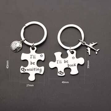 Lywjyb Birdgot Puzzle Keychain Couples Set Long Distance Relationships Gifts For Couples Love Friendship Gift (Silver)