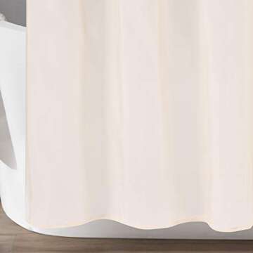 Lush Decor Lillian Shower Curtain | Textured Shimmer Circle Design Bathroom, 72” x 72”, Beige