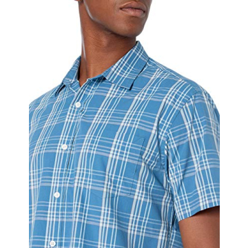 Stylish Men's Aqua Blue Checked Poplin Shirt for All Occasions