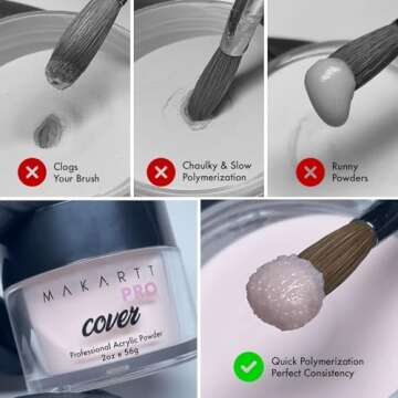 MakarttPro Acrylic Powder - 56g/2oz Acrylic Nail Cover Powder for Nail Extension, Perfect Acrylic Po...