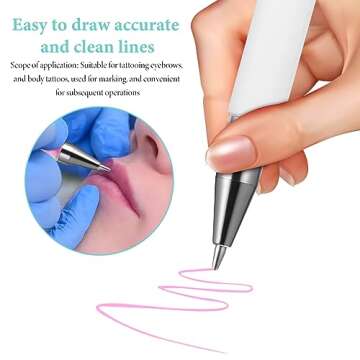 Pen Stencil Pen Long Lasting Makeup Eye Brow Liners Lip Mapping Pen Pink