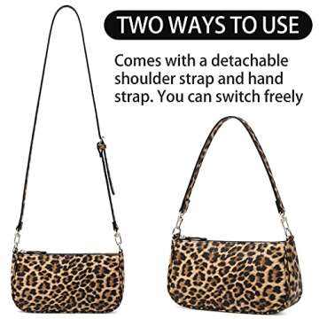 Lapsting Shoulder Bag for Women 90s Trendy Purse Small Leopard Clutch Y2K Fashion Mini Handbag with ...