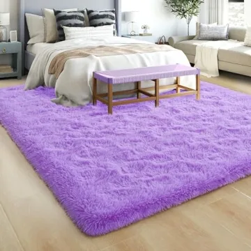 Rostyle Purple Fluffy 4x6 Rug for Cozy Living Spaces