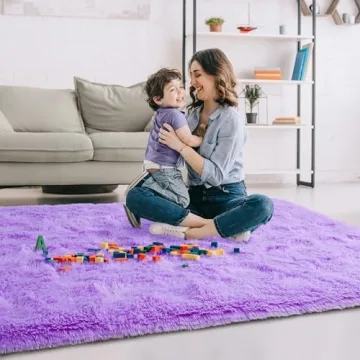 Rostyle Purple Fluffy 4x6 Rug for Cozy Living Spaces