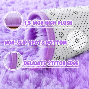 Rostyle Purple Fluffy 4x6 Rug for Cozy Living Spaces