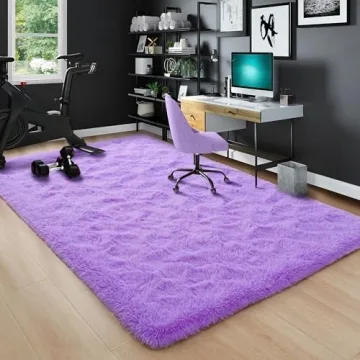 Rostyle Purple Fluffy 4x6 Rug for Cozy Living Spaces