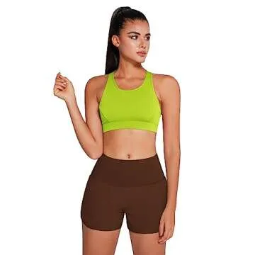 QUEENIEKE High Neck Sports Bra with Phone Pocket for Women