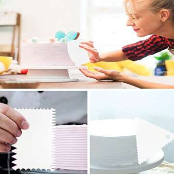 YIFARUBE 7 Pcs Cake Scraper Set for Easy Decorating