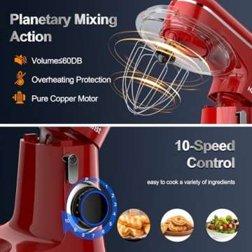 Honinst 6.5QT Stand Mixer for Effortless Baking