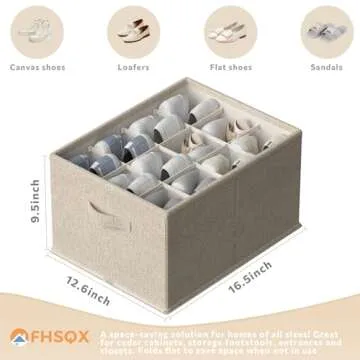 FHSQX 2 Pack Shoe Organizer - Foldable, Durable, Stylish