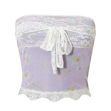 Women's Sexy Strapless Bandeau Top Casual Twist Tube Top Ruched Going Out Crop Tops Y2k Backless Shi...