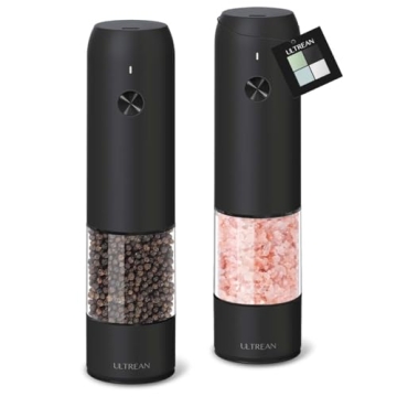 Ultrean Electric Salt and Pepper Grinder Set for Easy Flavoring