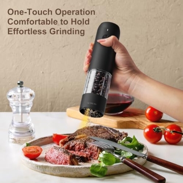 Ultrean Electric Salt and Pepper Grinder Set for Easy Flavoring